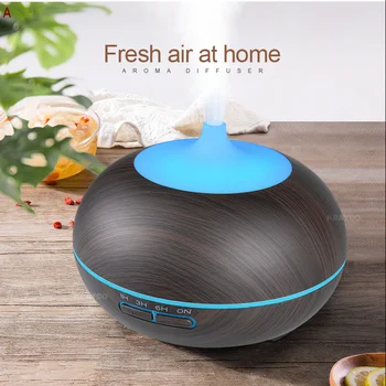 

300ml LED Aroma Diffuser Aromatherapy dark Wood Grain Essential Oil Diffuser Ultrasonic Cool Mist Humidifier for Office Home