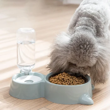 

Pet Dog Drinker Feeder 2In1 Automatic Pet Cat Water Food Dish Bowl Dog Cat Water Dispenser Cute Pet Food Container Pet Supplies