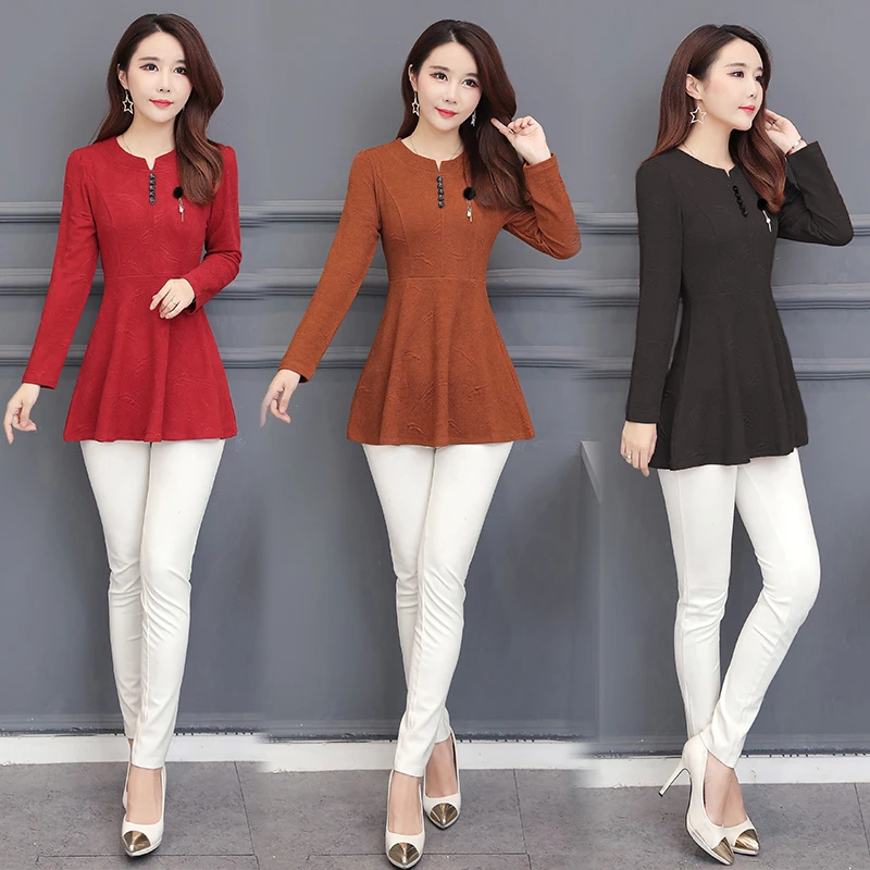 Зима Весна Туника Женские топы с баской Женская тонкая талия линия живота галстук-бабочка Топ Элегантный офис леди Базовая рубашка Блузки N020