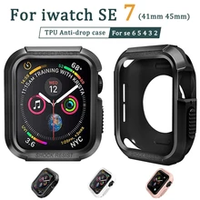

45mm Protector case for Apple Watch 7 6 5 4 40mm 44mm Case TPU soft Shockproof Protective cover iwatch 4 5 6 SE 7 bumper No film