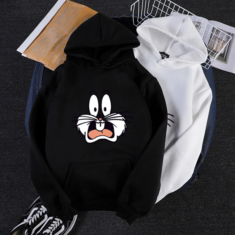 2020 Winter Funny rabbit cartoon print men's hoodies men oversized harajuku sweatshirt casual hip hop fashion white streetwear 2020 Winter Funny rabbit cartoon print men's hoodies men oversized harajuku sweatshirt casual hip hop fashion white streetwear