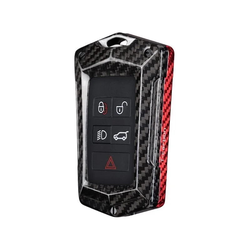 Чехол для ключа автомобиля из углеродного волокна Land Rover Range Evoque Discovery Sport 5 2018 2019 2020