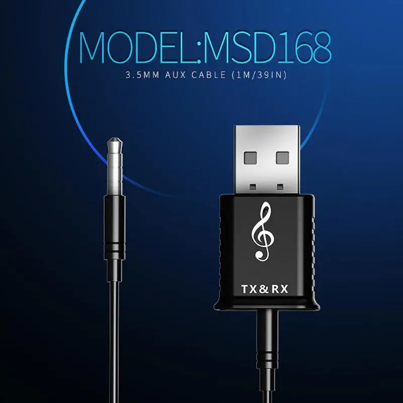 2-в-1 Bluetooth 5,0 USB приемник передатчик Беспроводной аудио адаптер ключ