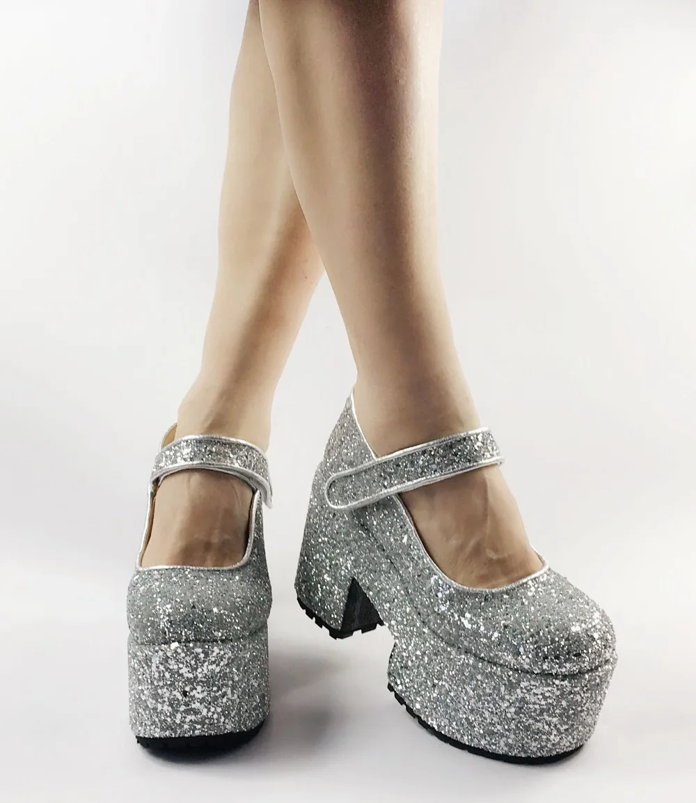 Silver-10cm-High-Platform-Lolita-Bling-Mary-Janes-Wedding-Shoes-Women-Pumps-Bride-Shoes-Custom-Plus-Size- 2
