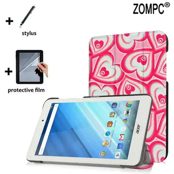 

Utra Slim Luxury Folio Stand Lightweight Leather Case Cover +Screen Protector +Stylus For Acer Iconia Tab One 8 B1-850 A6001 8"