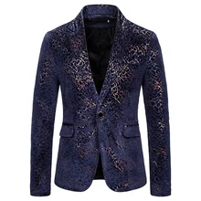 LUCLESAM Men Lightning Bronzing Dress Blazer Mens One Button Funny Suit Jacket blazer hombre