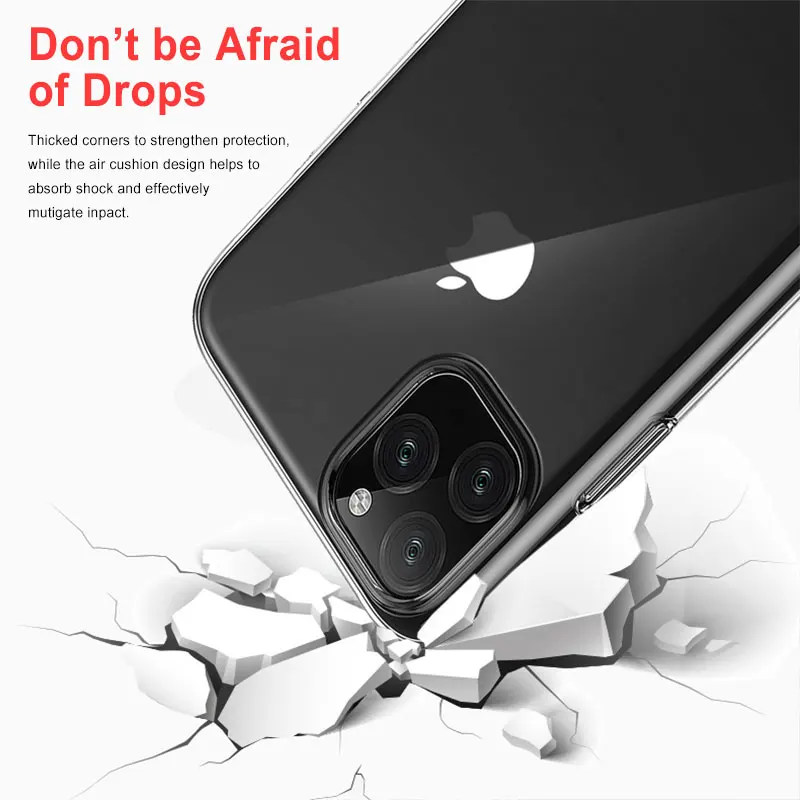TPU чистый мягкий чехол жесткий чехол для задней крышки для Apple iPhone X/iPhone 11 pro 11max противоударный грязеотталкивающий Прозрачный чехол для телефона