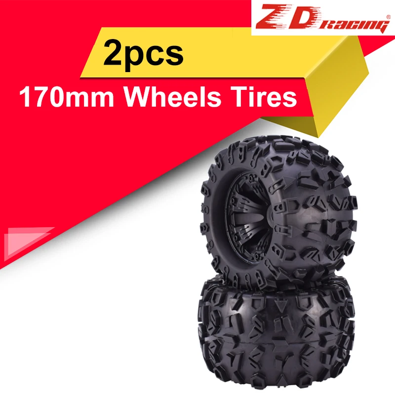 

2pcs ZD Racing 17mm HEX WHEEL and 170mm Wheels Tires for Redcat Rovan HPI Savage XL MOUNTED GT FLUX HSP 1/8 Monster Truck