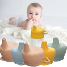 

Baby Feeding Cup Sippy Lid Stretchable Reusable Kids Cap Drinkware Green