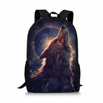 

Custom cool wolf backpack teen boy girl student school bag children daily school bag shoulder bag