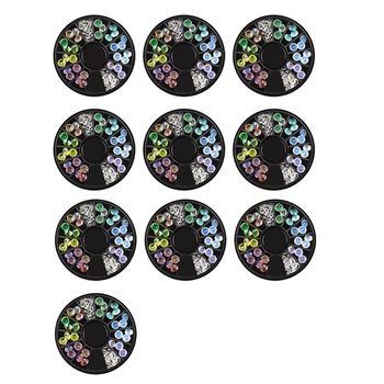 

10 Wheel Nail Art Decoration Accessories Nail Rhinestone Manicure Nail Art Decoration Gem Nail Tool