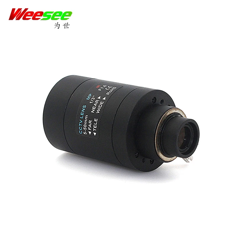 WS MP 5-50 мм объектив F1.6 IR CCTV IR cctv объектив M14 для камеры видеонаблюдения