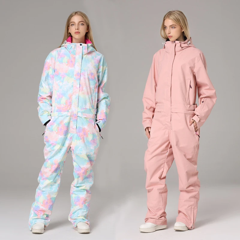 Snow-Overalls Jumpsuit Ski-Suits Hooded One-Piece Waterproof Sport Women Outerdoor Female