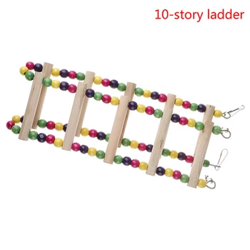 

Birds Pets Parrots 10 Ladders Climbing Toy Hanging Colorful Balls With Natural Wood With 4 Hooks Drop Shipping