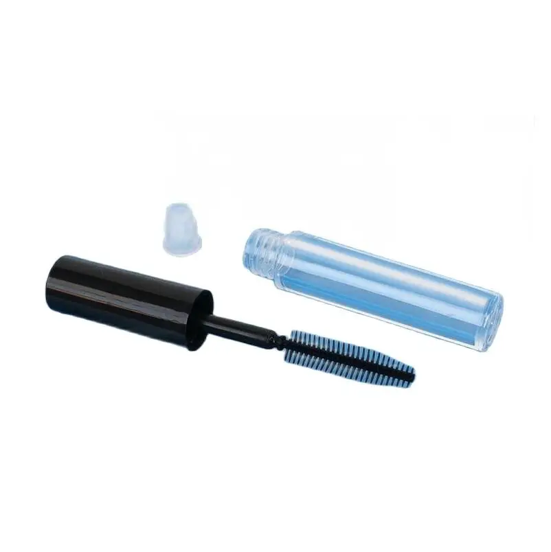 1.3ml mascara tube , transparent body with black lid rubber brush head
