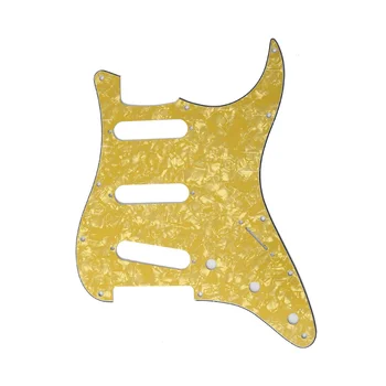 

Musiclily SSS 11 Hole Strat Guitar Pickguard for Fender USA/Mexican Made Standard Stratocaster Style, 4Ply Yellow Pearl