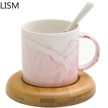 

Pink Morphe Coffee Mug with Spoon Ceramic China Bone Coffee Mug Cups and Mugs Office Tea Cup Europe Breakfast Enamel Mug Travel