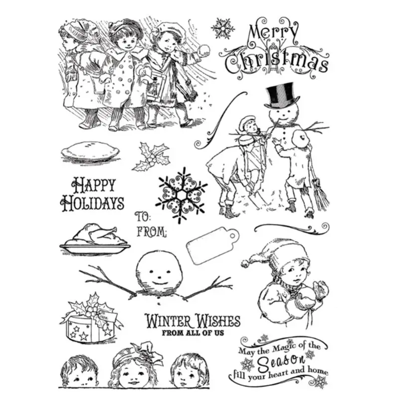 

2020 New Merry Christmas Cartoon Silicone Seal Stamp DIY Scrapbooking Photo Album Decor
