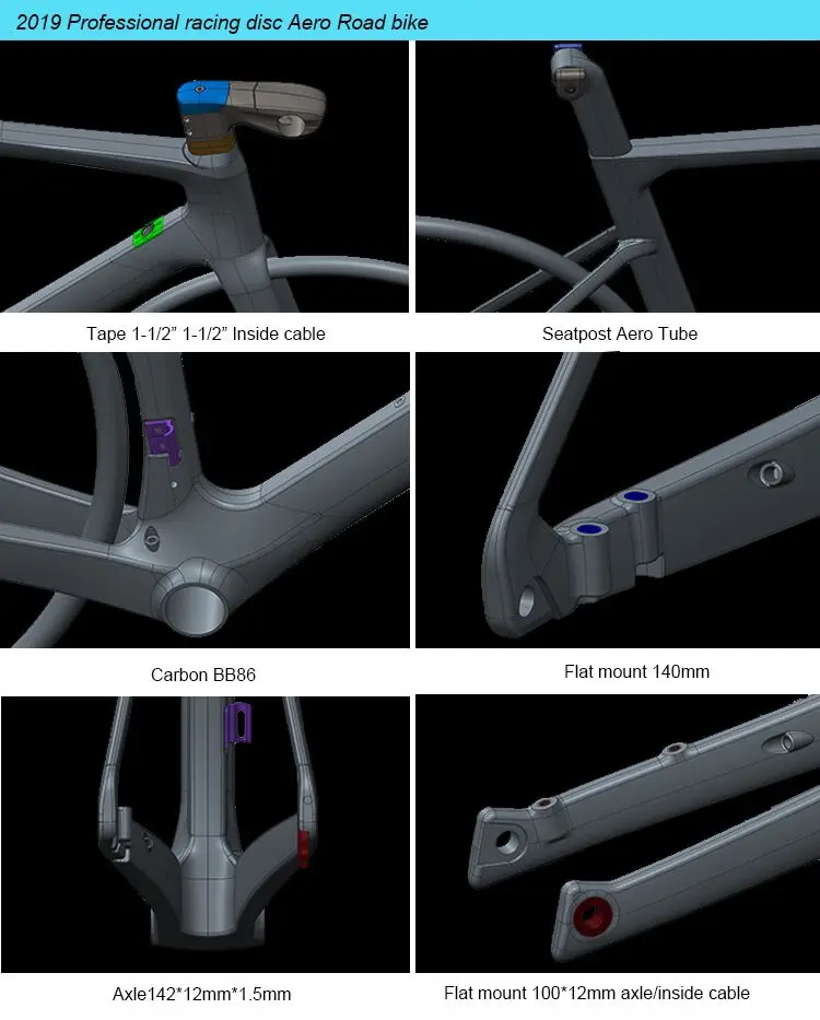 ICANBikes новая AERO карбоновая рама для дорожного велосипеда BB86 с дисковыми тормозами UD-Matte