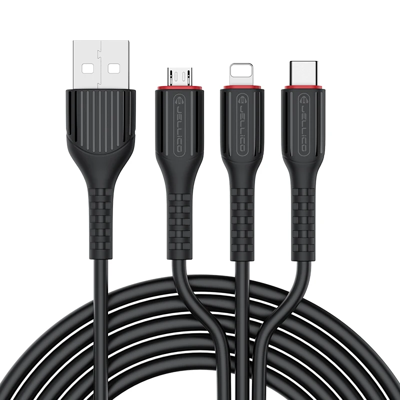 Jellico 3 в 1 USB кабель для iPhone samsung S9 Xiaomi мульти Быстрая зарядка зарядное устройство Micro USB кабель usb type C кабели для мобильных телефонов