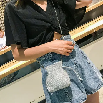 

Women's Rhinestone Diamante Chain Clutch Handbag Crossbody Pouch Shoulder Bag