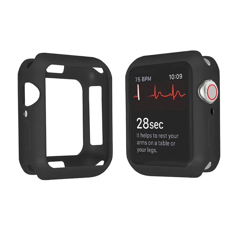 Мягкий силиконовый чехол для часов Apple Watch 5 4 3 38 мм 42 мм полный защитный чехол s бампер для iWatch 4 5 44 мм 40 мм Крышка для часов
