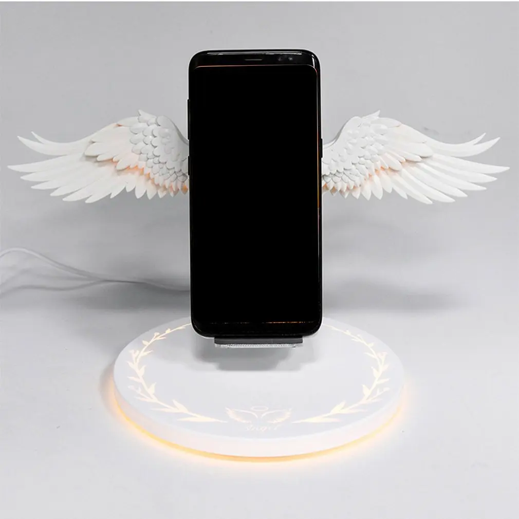 10 Вт Беспроводная зарядная док-станция Angel Wings быстрое зарядное устройство для iPhone Xr Xs 8 Plus samsung S8 S9 S10 Note10+ huawei P30 mate 20 Pro Mi9