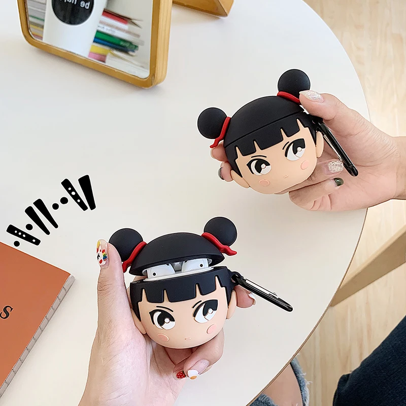 Супер популярный мультфильм nezha чехол для Apple Airpods защитный чехол Мягкий силикон для Airpods bluetooth гарнитура зарядка сумки