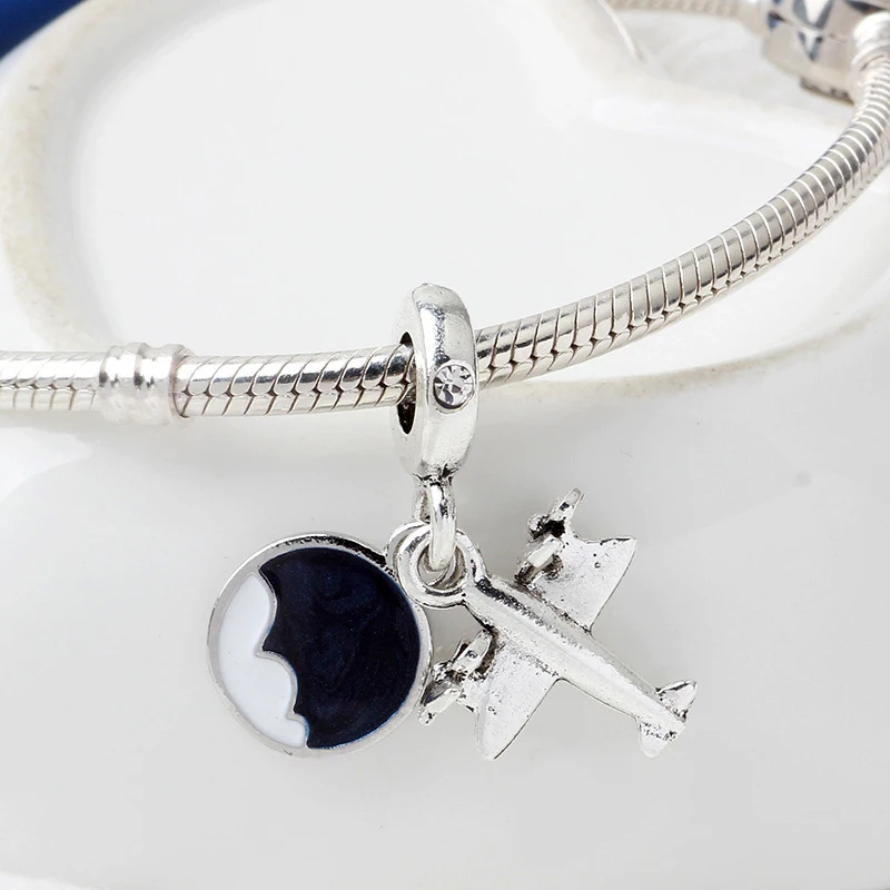 CUTEECO Новые путешествия маленький самолет эмалевые Бусины Подходит Pandora браслет для женщин модные ювелирные аксессуары