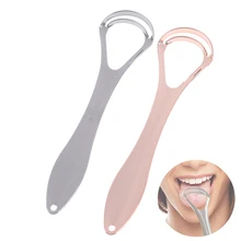 Double Layer Tongue Scraper Stainless Steel Oral Tongue Cleaner Mouth Brush