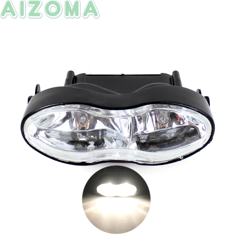 Cafe Racer мотоциклетная волновая фара 12 В/55 Вт двойная для Harley Sportster Cruisers Chopper Custom H3 Blub