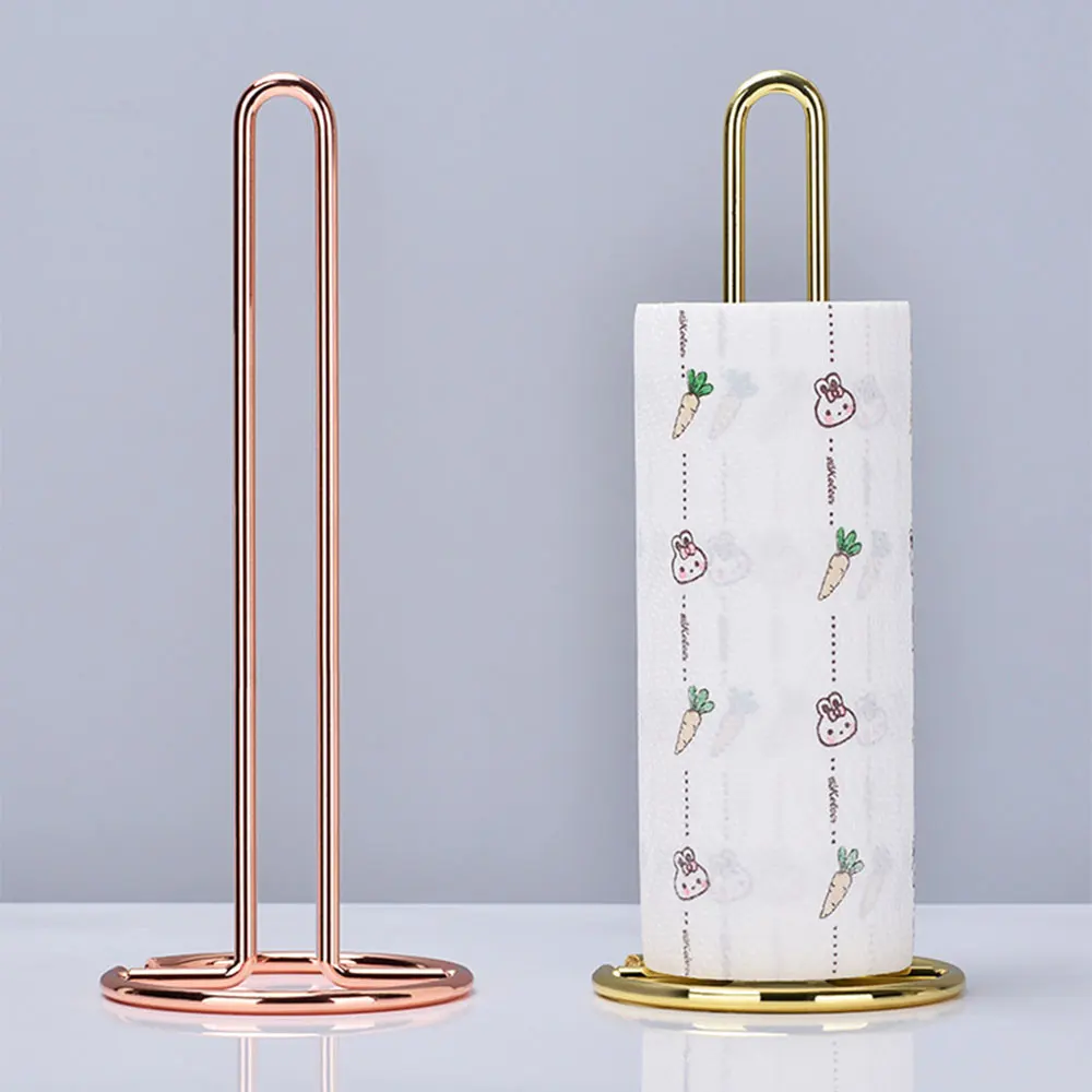  Kitchen Round Roll Paper Towel Holder Bathroom Tissue Toilet Paper Iron Towel Stand Napkins Rack Ho
