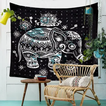

Elephant Ethnic Mandala Tapestry Wall Hanging Wall Tapestry Blanket Farmhouse Decor Polyester Beach Mat Yoga Shawl