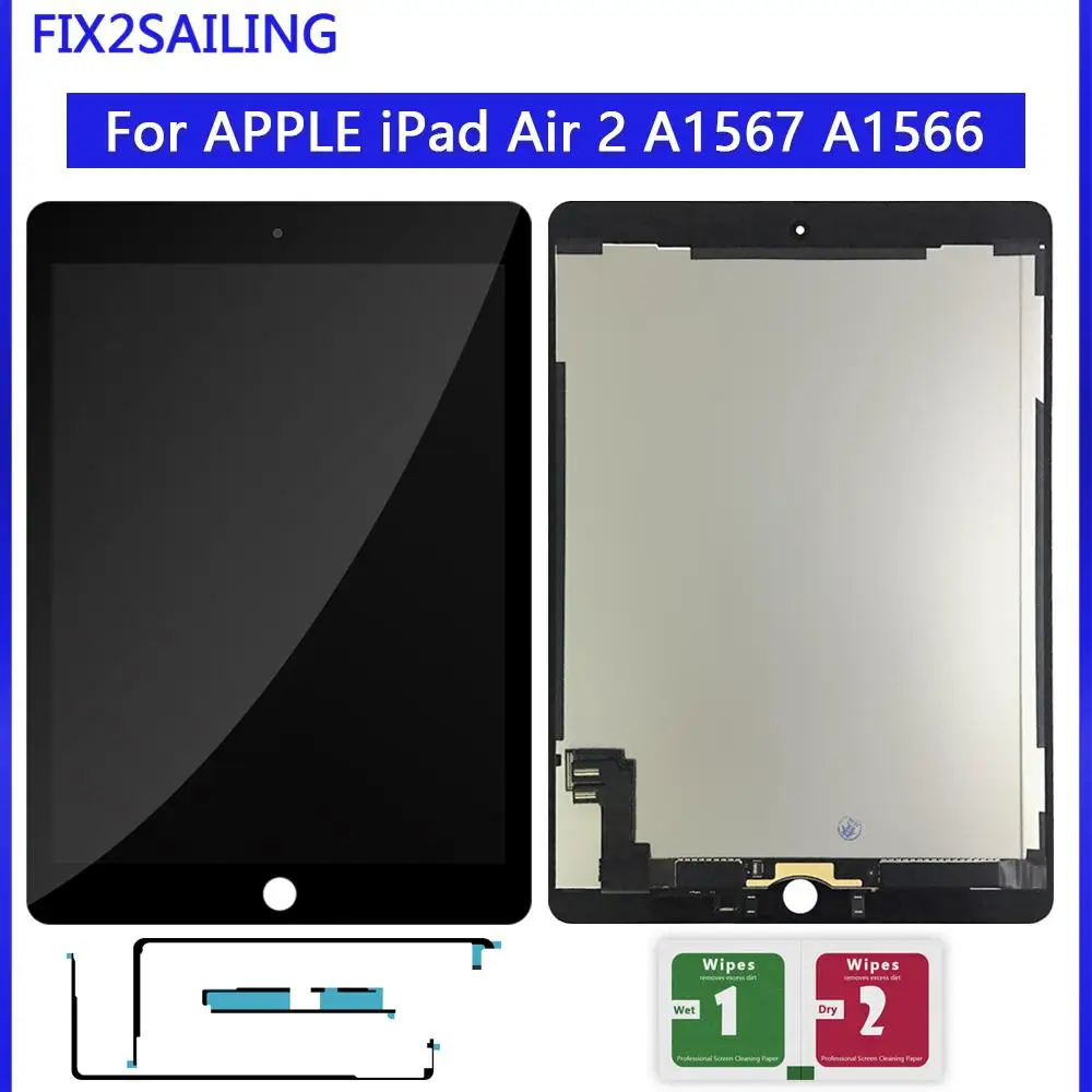 

9.7" LCD For Apple iPad 6 Air 2 A1567 A1566 9.7'' 100% AAA+ Grade LCD Display Touch Screen Digitizer Assembly Replacement