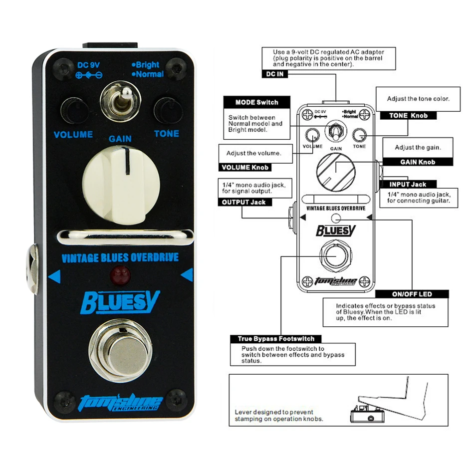 Аромат tom'sline aby-3 bluesy Винтаж Блюз Overdrive мини один Электрогитары педаль эффектов с Истинной Bypass