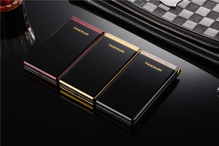 TKEXUN M2 флип металлический корпус телефон 3,0 почерк экран мобильный телефон раскладушка двойной экран большая батарея большая клавиатура