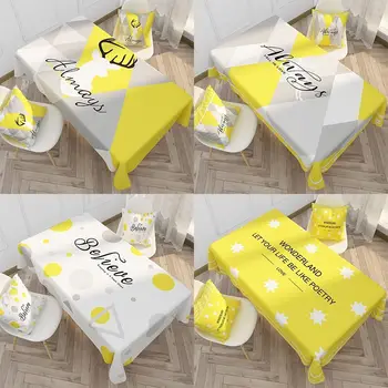 

Ins Nordic Rectangular Cotton Linen Table Cloth Cover Waterproof Oilproof Household Kitchen Tablecloth
