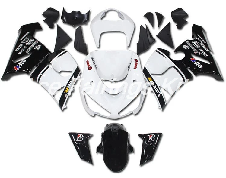 4 подарки ABS полный велосипед обтекатель комплект подходит для Kawasaki ZX6R 2005 2006 ZX-6R 05 06 ниндзя 636 Обтекатели кузова набор черный белый Эльф