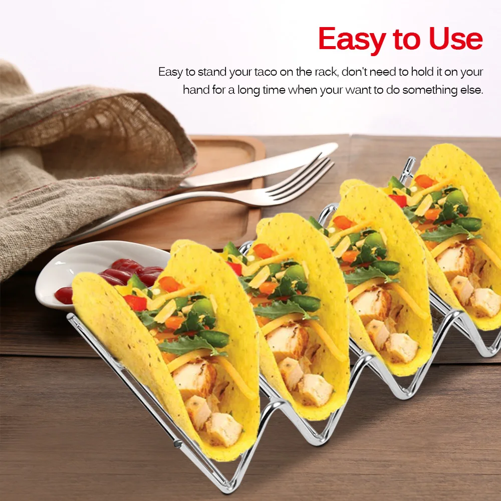 Бытовые 2 шт. Taco подставка держатель Нержавеющая сталь стойка настольная
