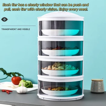 

Transparent Stackable Food Insulation Cover Dustproof for Home Kitchen Refrigerator DTT88