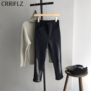 

2020 New Black Skinny Jeans Women High Waist Denim Pencil Pants Trousers CRRIFLZ