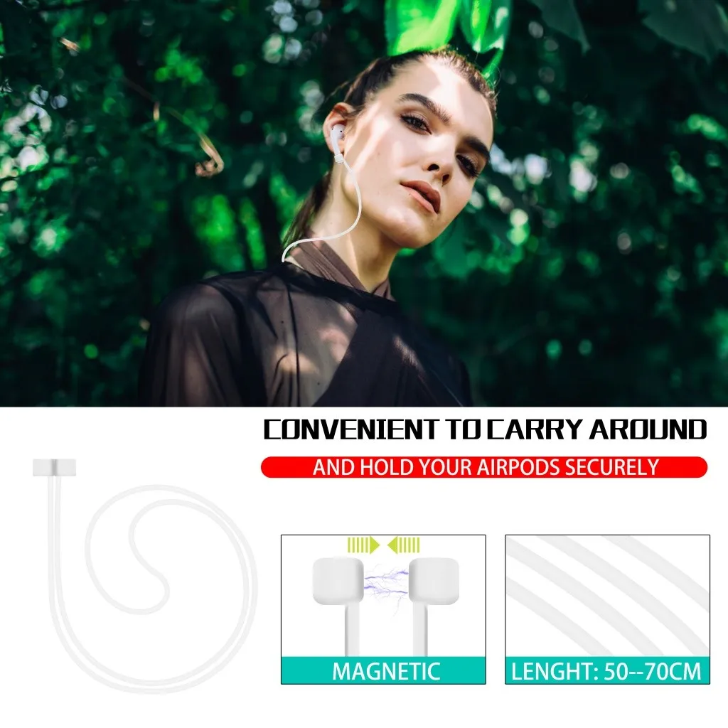 VOBERRY, портативный аксессуар для гарнитуры, набор для Airpods 2& 1, чехол для зарядки, силиконовый защитный чехол и брелок с помпоном, ремешок 829#2
