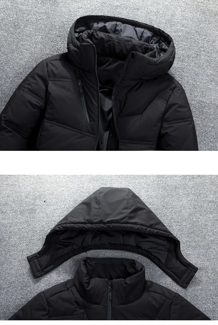 ברווז למטה מעיל החם קצר עבה באיכות רוכסן ברדס למטה מעילי זכר מעיל מעילי חורף גברים למטה מעיל