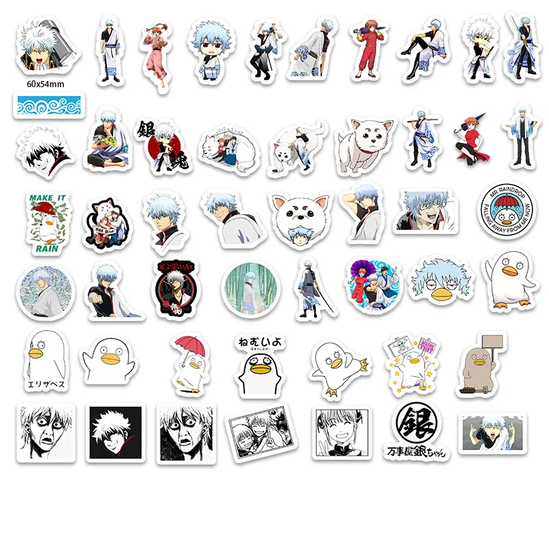 10/50Pcs Funny Anime GINTAMA Stickers Cartoon Toys For Children Motorcycle Luggage Laptop Bicycle Skateboard Pegatinas Sticker