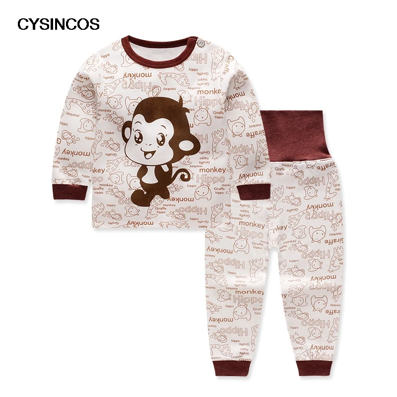 

CYSINCOS Drop shipping Autumn Winter Long Sleeved Cotton Underwear The Fall Pajamas Kids Baby High Waist Protection Belly Pants
