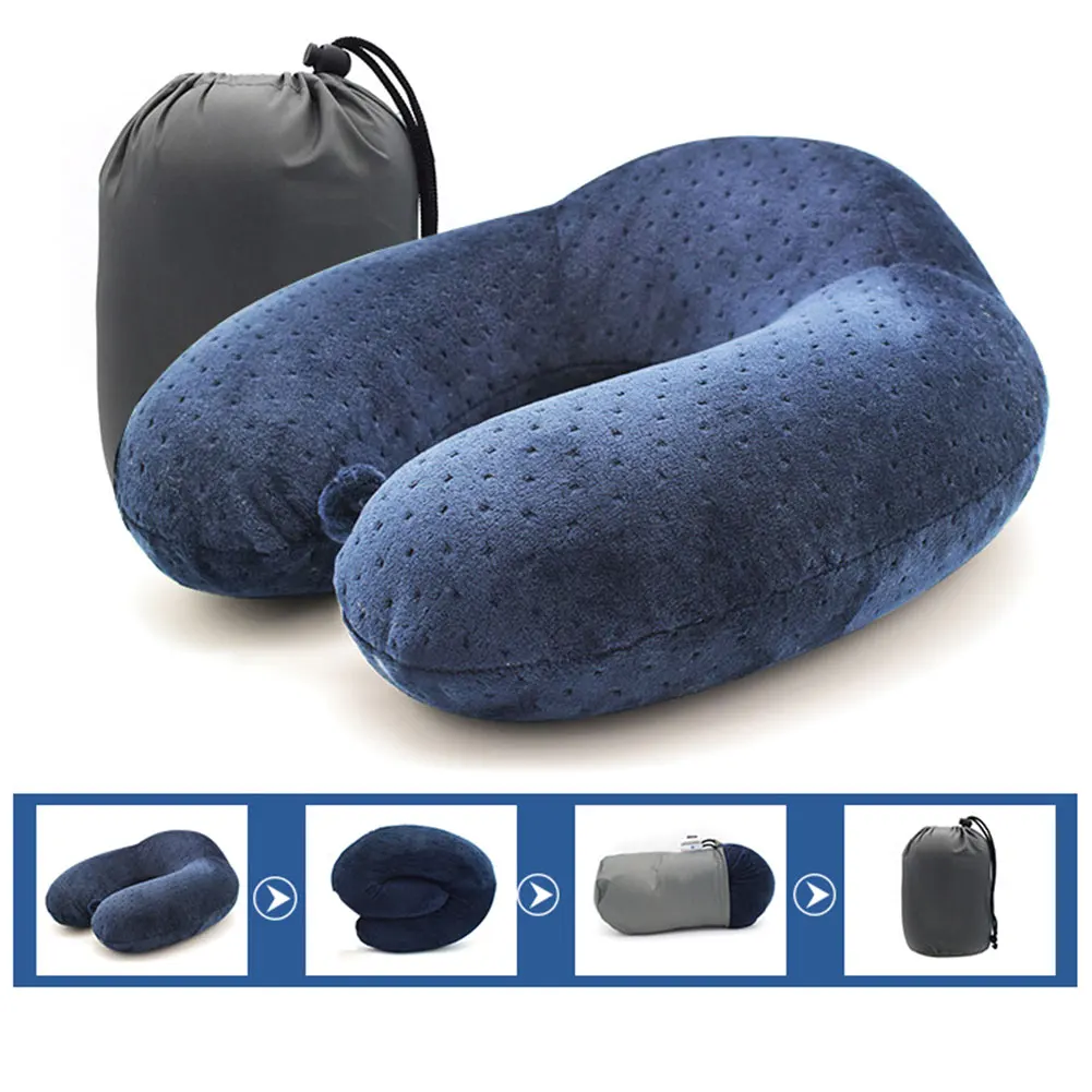 

U Shaped Memory Foam Neck Pillows Soft Slow Rebound Space 30*30*9/12CM Cervical Healthcare Bedding Drop Shipping Travel Pillow