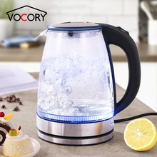 1.7л 1500 Вт синий луч стеклянный чайник Электрический быстрый кипячение беспроводной электрический чайник смарт-чайник Heathy кухня