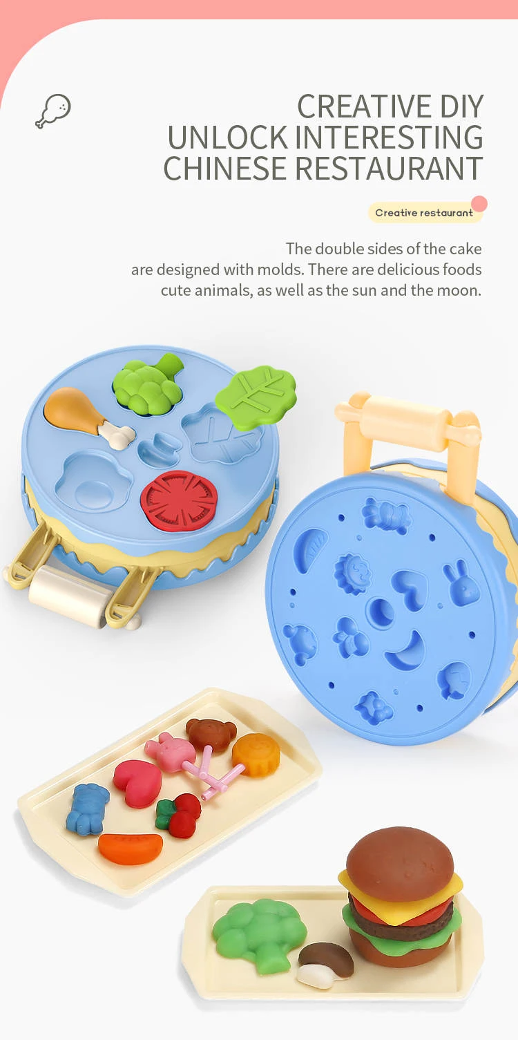 Manual de Cor Ferramenta para 3 + Crianças Simples Lama Plasticina Bolo Hamburger Máquina Alta Imitação Molde Faça Você Mesmo Fingir Jogar Jogo Conjunto Gel 7 High Quality Brinquedos e hobbies