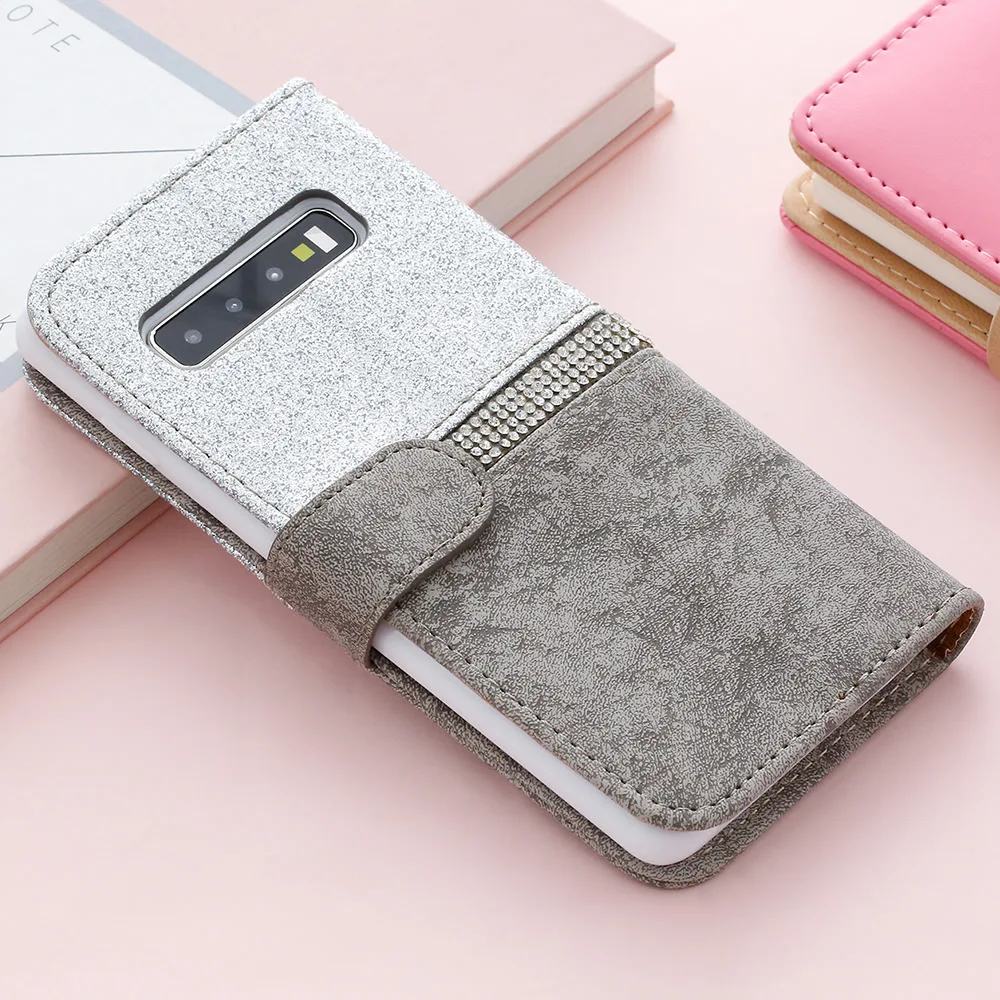 LCHULLE роскошный флип-кошелек из искусственной кожи чехол для samsung S8 S9 S10 Plus S10E S7 Edge блестящий чехол для телефона для Galaxy Note 10 Plus