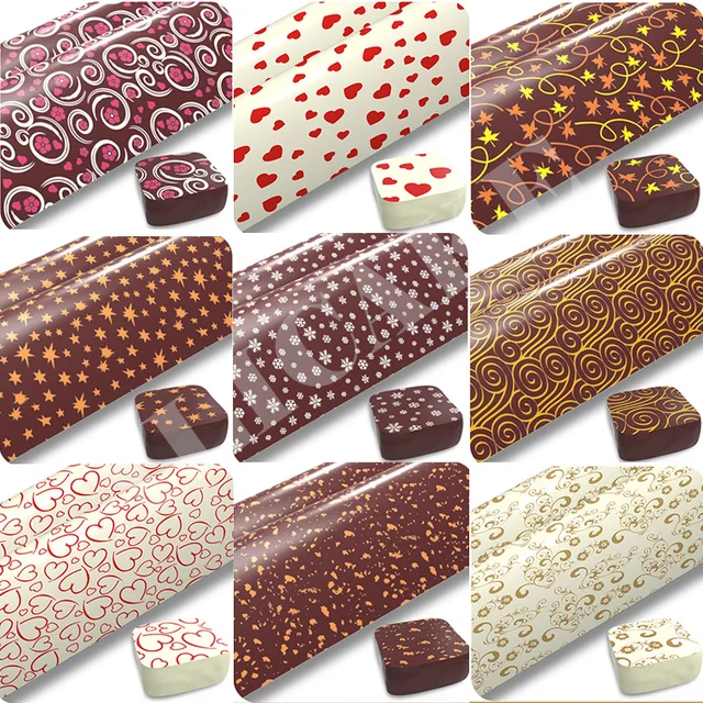  KTAIS 10 PC Chocolate Transfer Sheet, Transfer Paper With Mixed  Patterns, Used For Love/wedding Decoration/home Baking Set/cake Decoration  Tool (Color : Mixed color) : Home & Kitchen